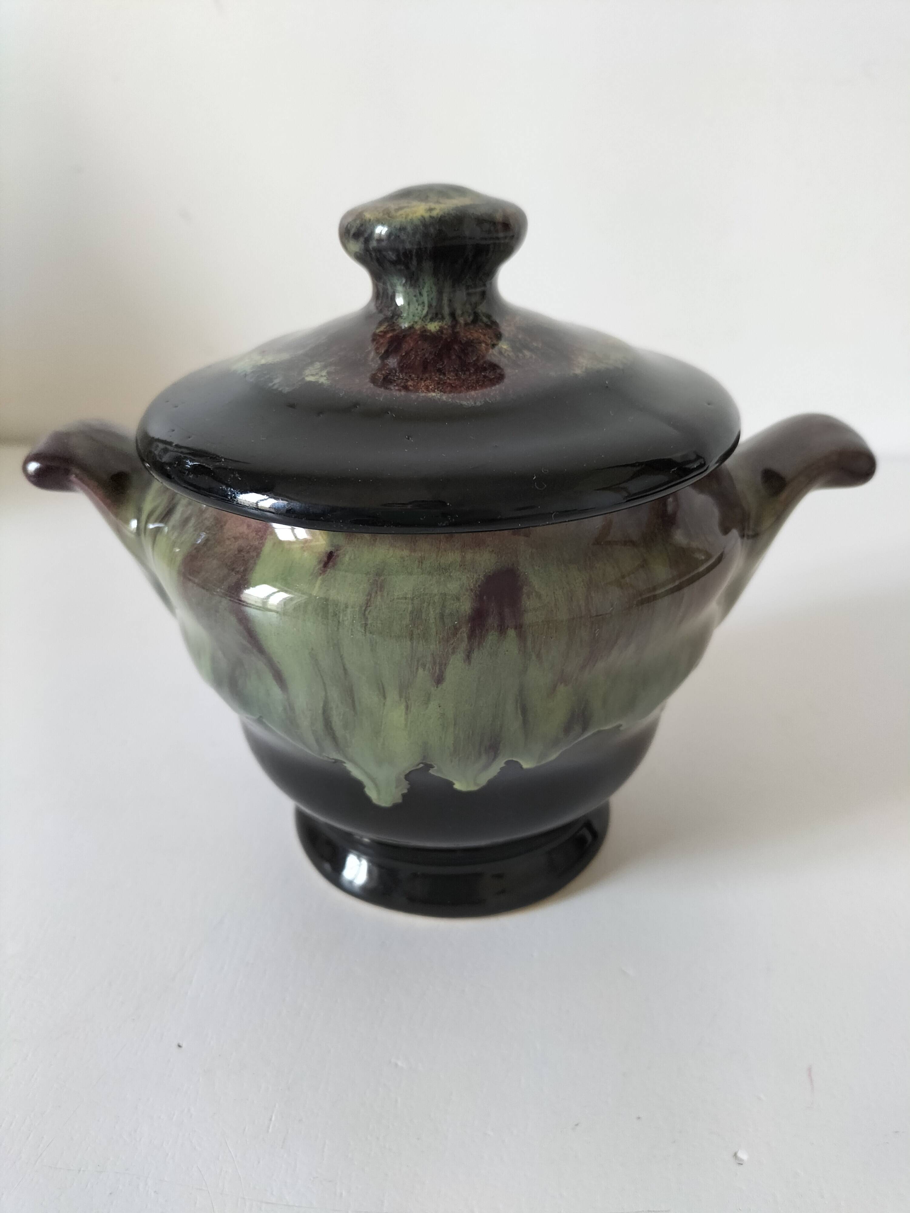 Sucrier en grès flammé – Poterie Petit Massé, Morvan