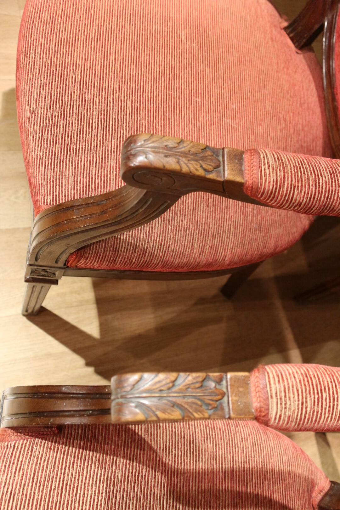 Set of 4 antique mahogany dining room chairs Louis Seize 1780-1810