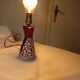 Red ceramic lamp foot with cracked effect
