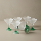 Set of 6 Art Deco dessert bowls in frosted glass with a gradient stem.