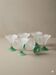 Set of 6 Art Deco dessert bowls in frosted glass with a gradient amber stem.