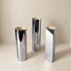 Chrome metal vases from the 1970s