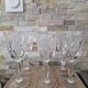 Lot de 6 verres à vin blanc en cristal taillé main