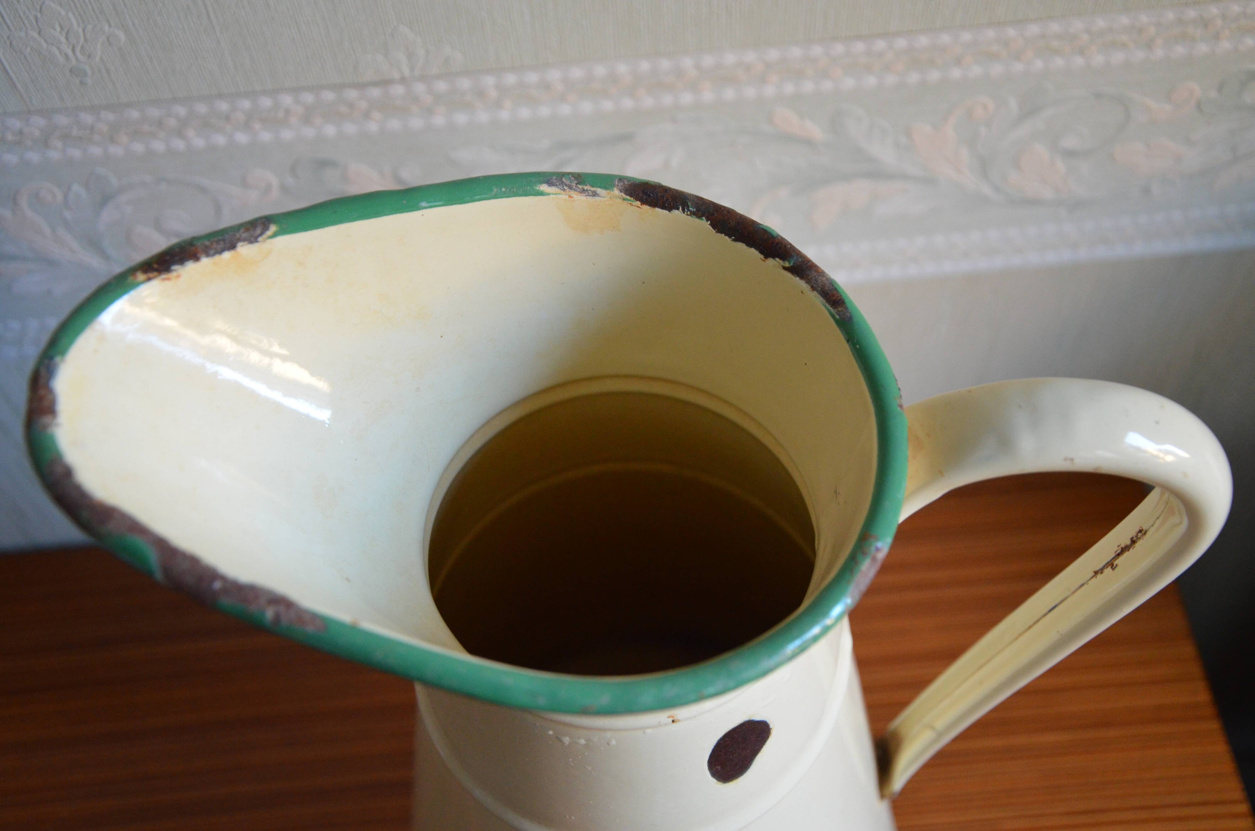 Vintage cream enamelled broc