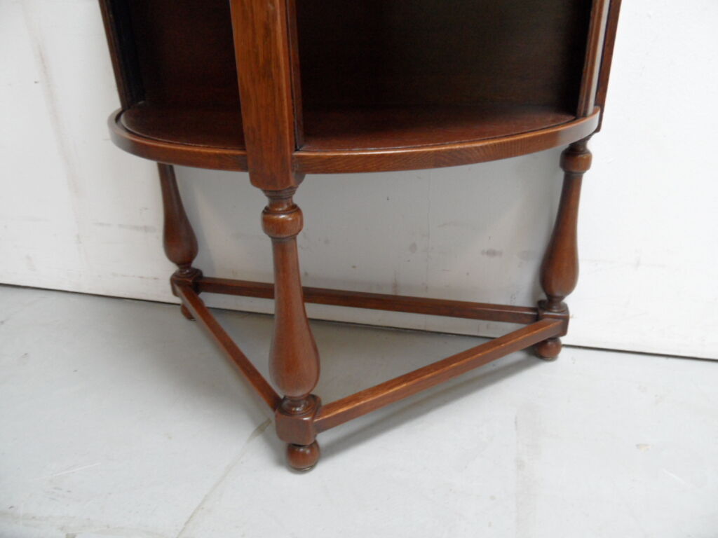 Table demi-lune en chêne vintage avec volet roulant