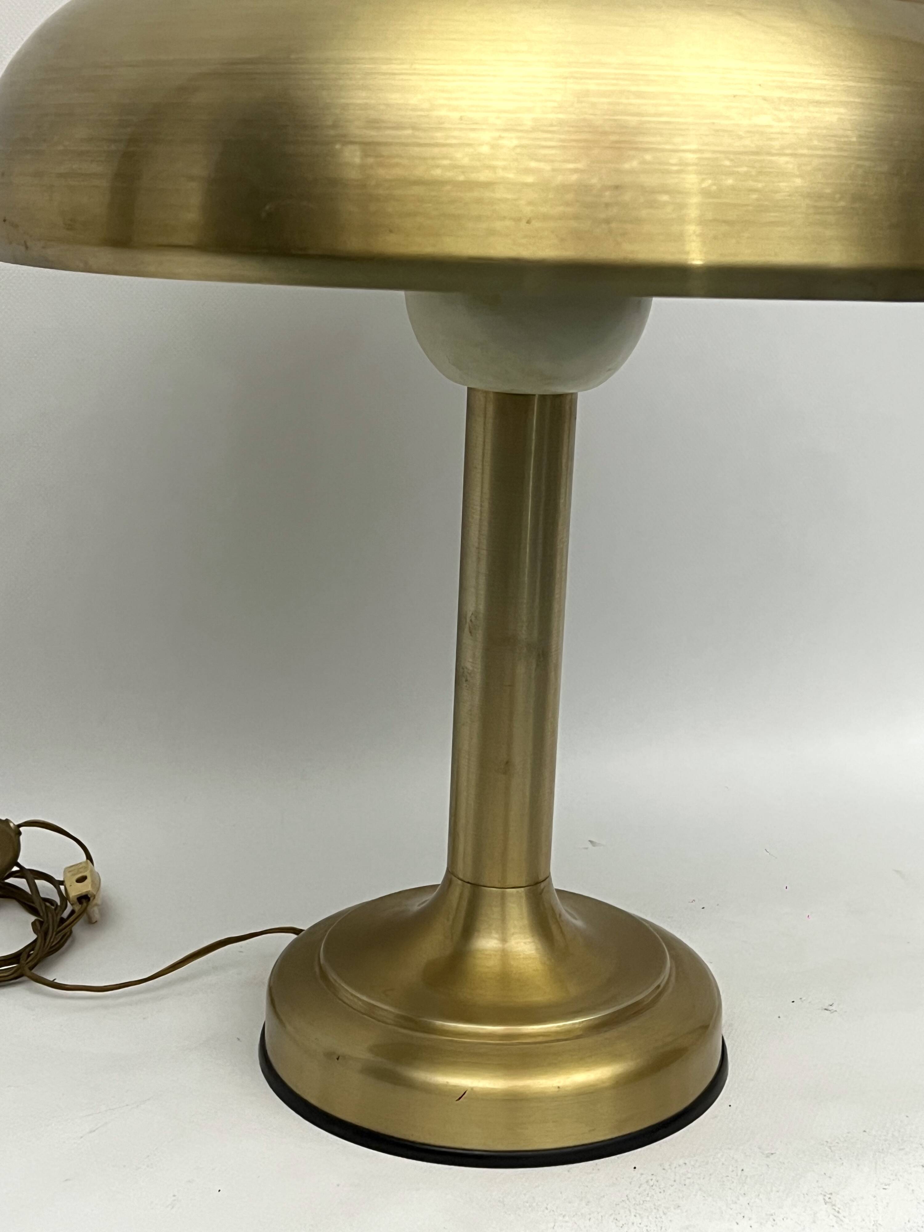 Vintage Ministerial gilded table lamp. Italy 1950s