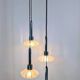 4-light pendant light – Art Deco Czech glass shades – vintage frame