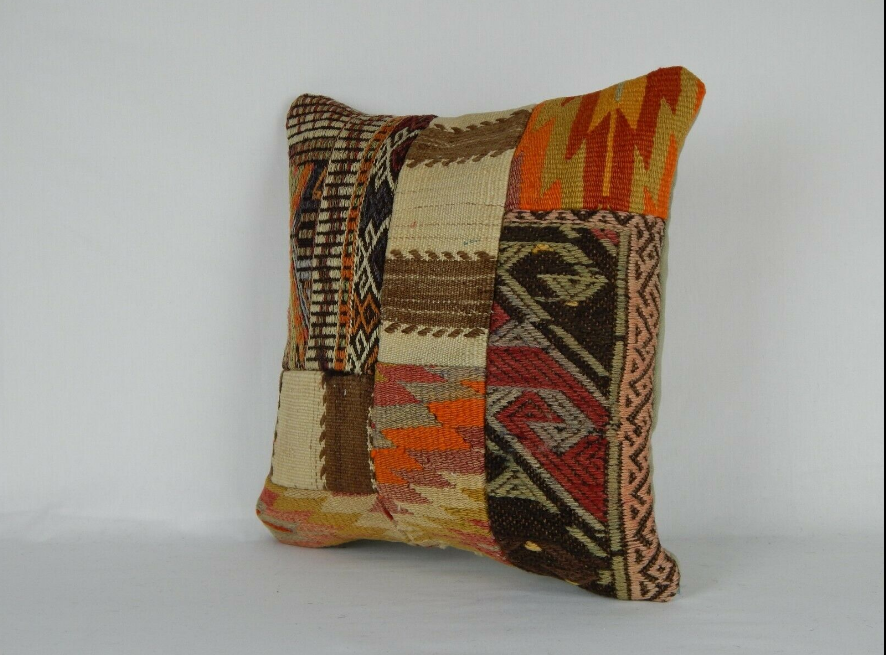 Vintage turkish kilim pillow (40 x 40 cm)