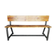 Metal bench and solid wood old vintage indus workshop