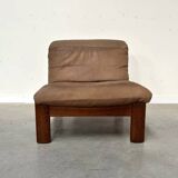 Ensemble de salon / fauteuil / canapé en cuir et chêne Rolf Benz, années 1970