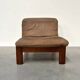 Ensemble de salon / fauteuil / canapé en cuir et chêne Rolf Benz, années 1970