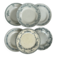 Lot of 6 blue-green ironstone plates, antique French earthenware.