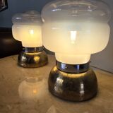 Pair of Murano glass lamps, brass base.