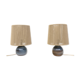 Pair of bedside lamps, rope blinds