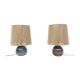 Pair of bedside lamps, rope blinds
