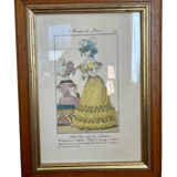 Framed antique paris fashion engraving