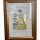 Framed antique paris fashion engraving