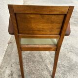 Pair of green velvet bridge armchairs