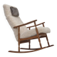 1970s, Danish rocking chair, reupholstered in quality genuine sheepskin.