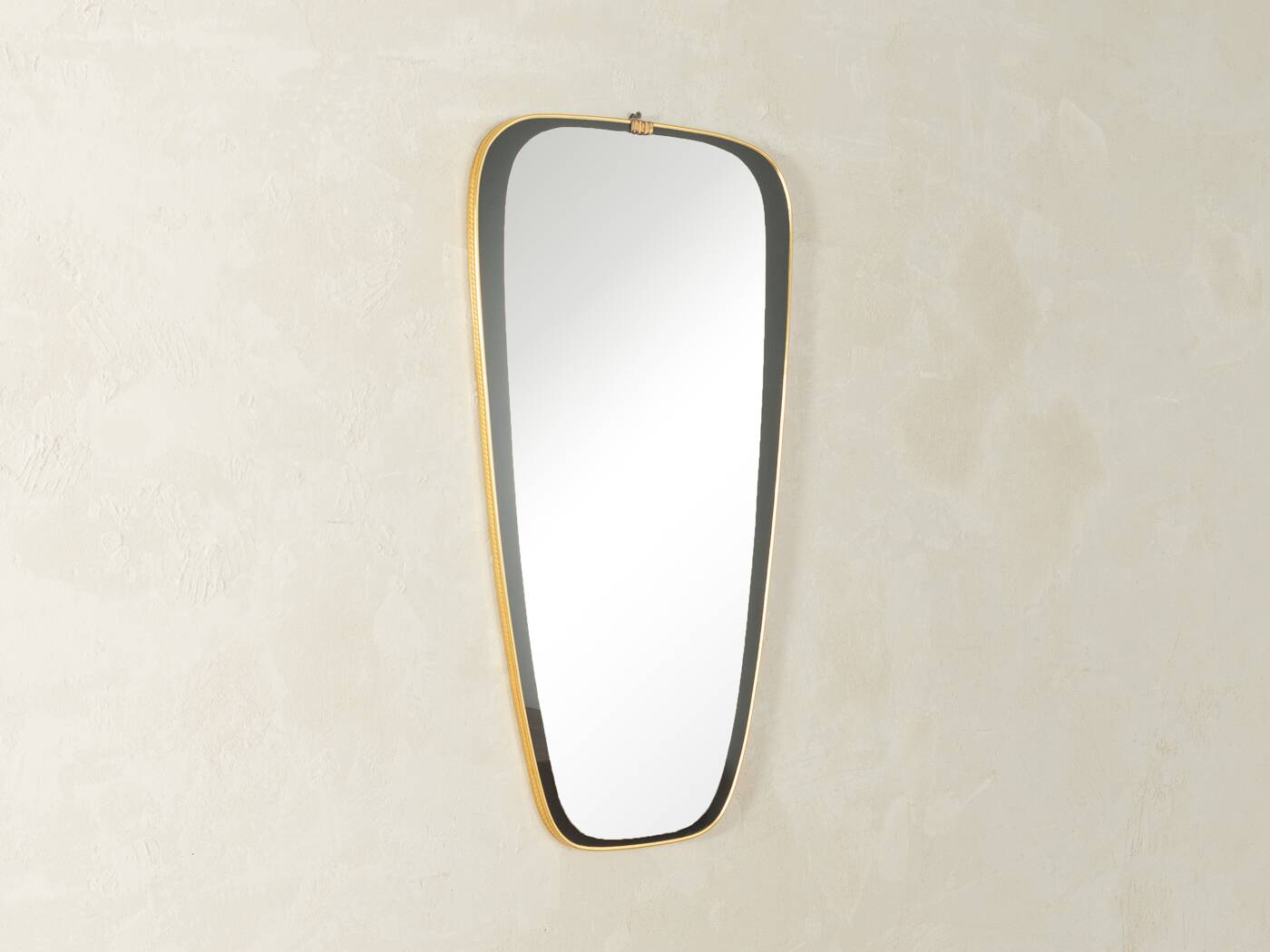 Italian wall mirror with brass frame, 1950s