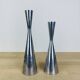 2 aluminum diabolo candle holders by Erika Pekkari for Ikea
