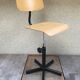 Black metal workshop chair - seated - vintage style adjustable wood file