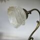 Art Nouveau lamp in brass and frosted glass