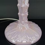 Palm tree lamp in pearly pink ceramic, Italy, circa 1960