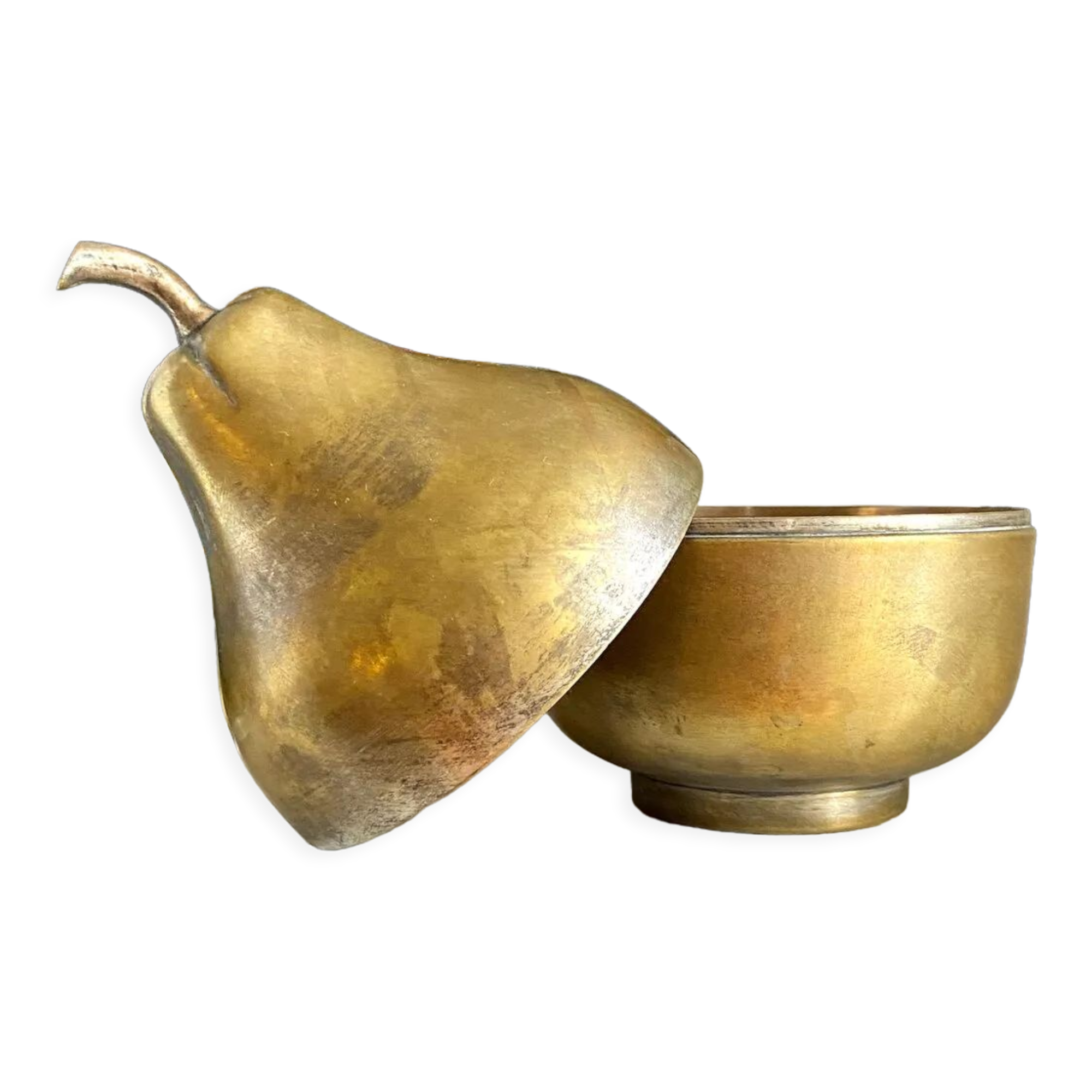 Golden brass pear box