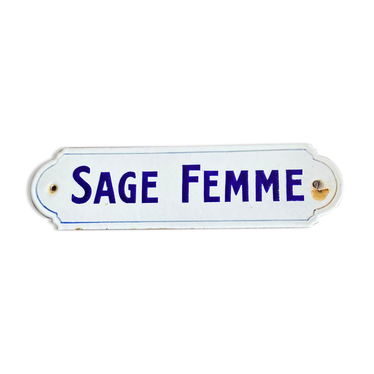 Enamelled plate "midwife"
