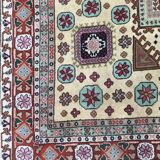 Old hand made square transylvania oriental rug wool 182 x 182