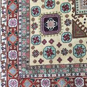 Old hand made square transylvania oriental rug wool 182 x 182