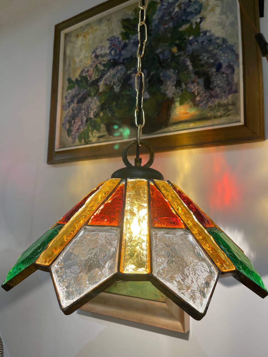 Poliarte pendant lamp by Longobard in murano glass, 1980s