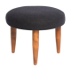Vintage black wool stool from the mid-century, Denmark, 1960.