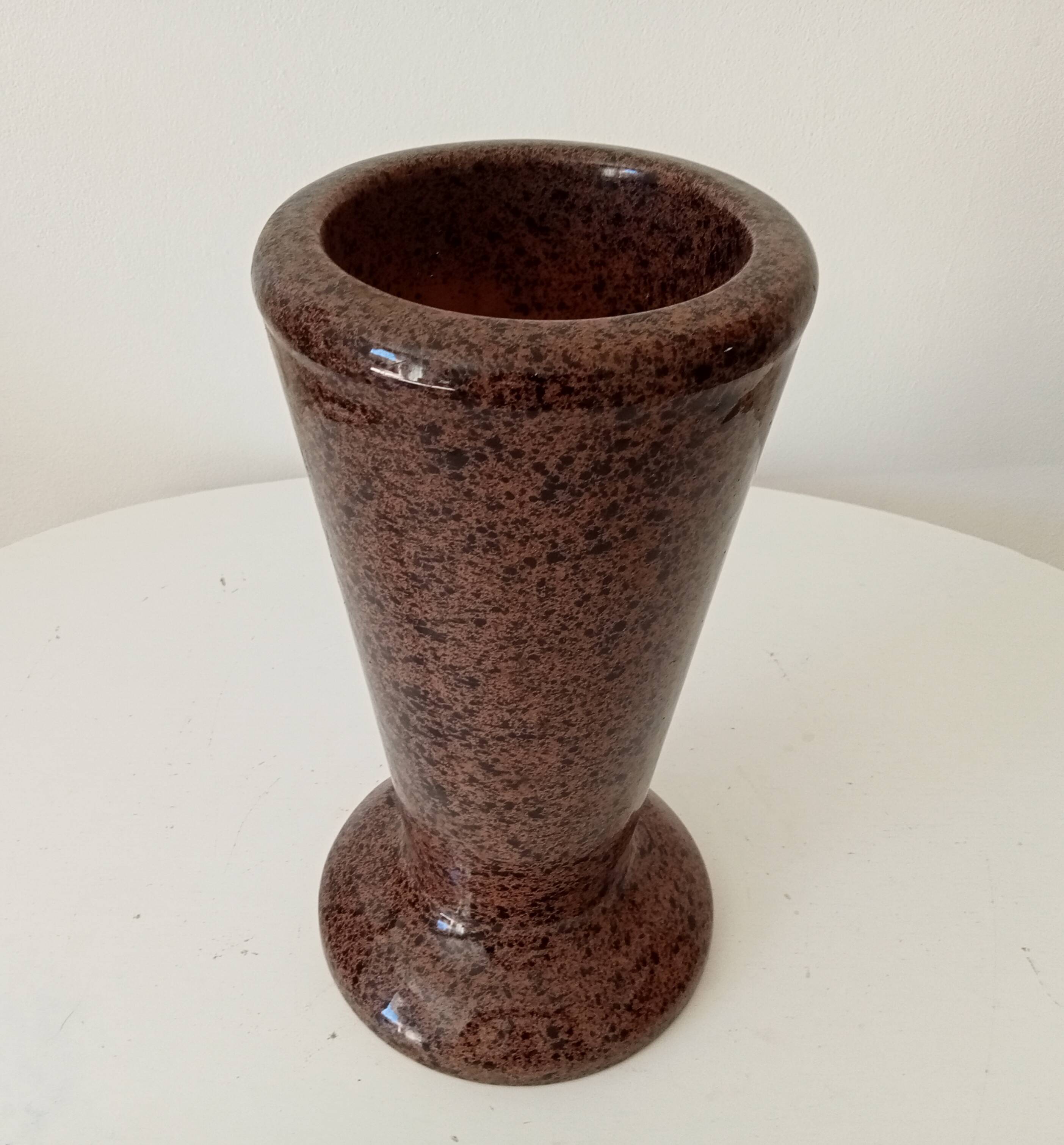 Vintage speckled granite vase