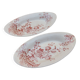 2 dishes Choisy le Roi Avellan Boulenger ironstone red floral decoration