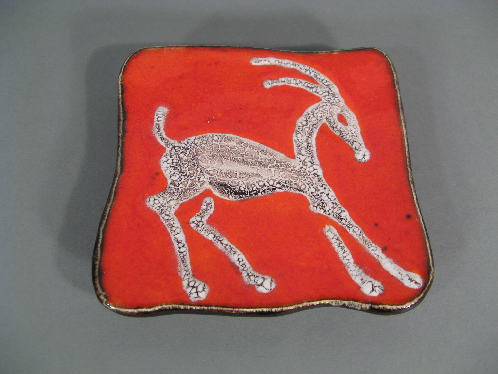 Vintage ceramic wall plate ibex décor nissy annecy the potter of the lake