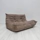 1990s vintage original taupe Alcantara Togo 2-seater by Michel Ducaroy for Ligne Roset