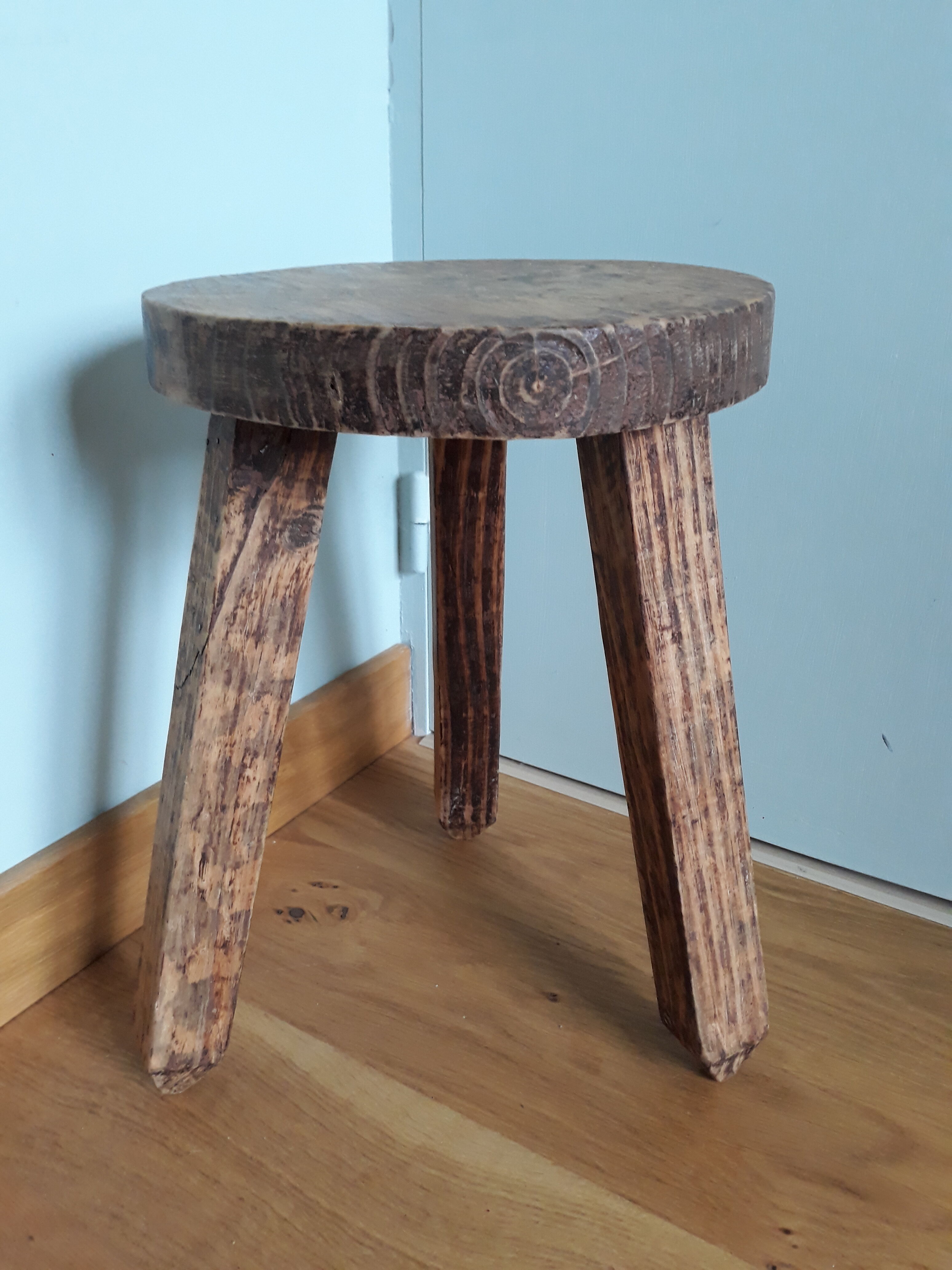 Brutalist tripod stool wabi sabi