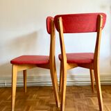 Pair of red bistro chairs