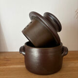 Water butter dish in glazed pottery