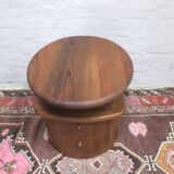 Solid teak oval coffee table with swivel top by Silkeborg, Denmark 1960s