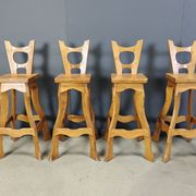 Vintage brutalist bar stools, set of 4 - 1960s