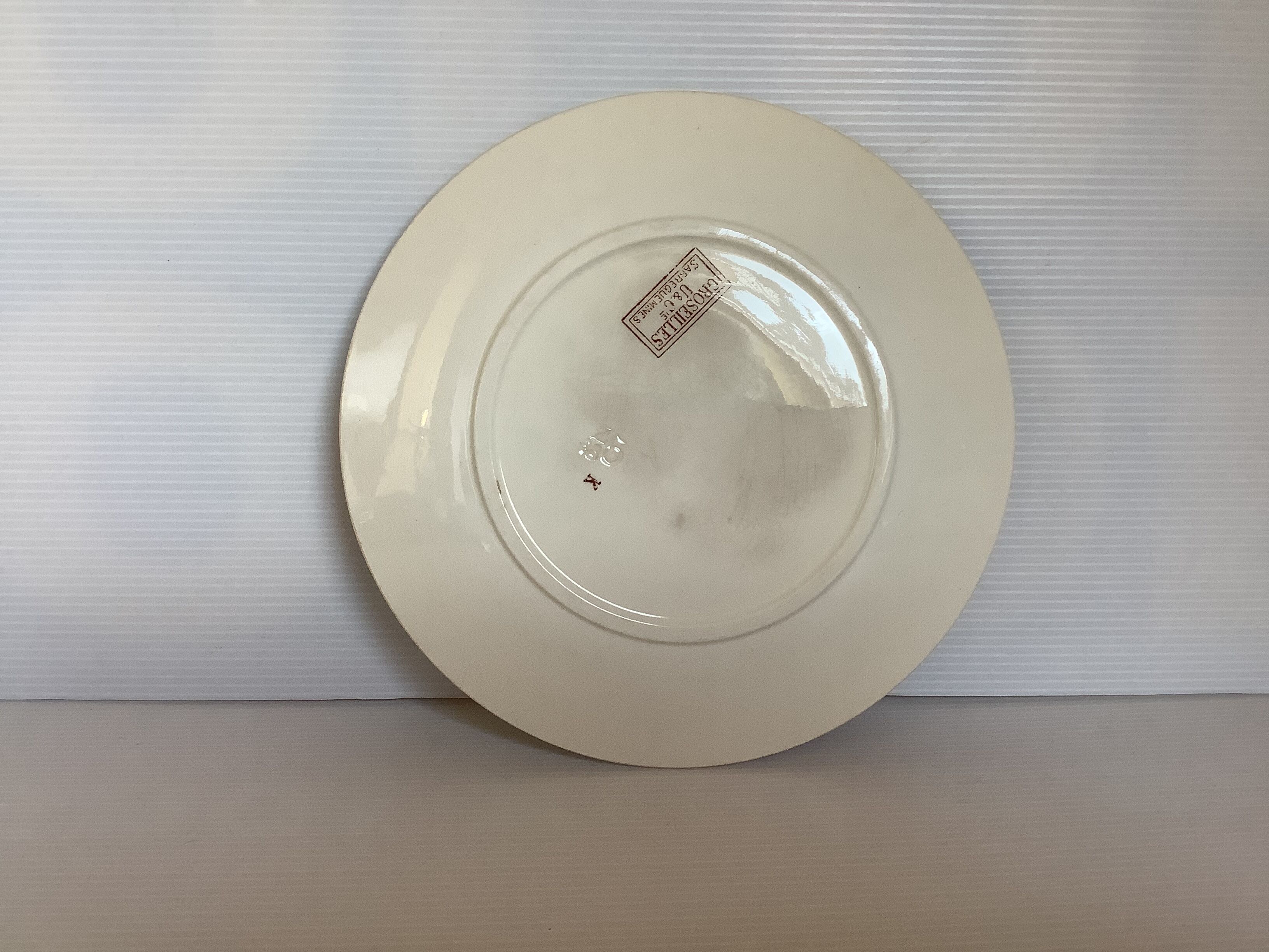 Old earthenware plate model gooseberries sarreguemines