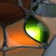 Stained glass and brass wall light from the 1970s