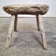 Hand-carved wooden stool, Wabi-Sabi. 1850-1900