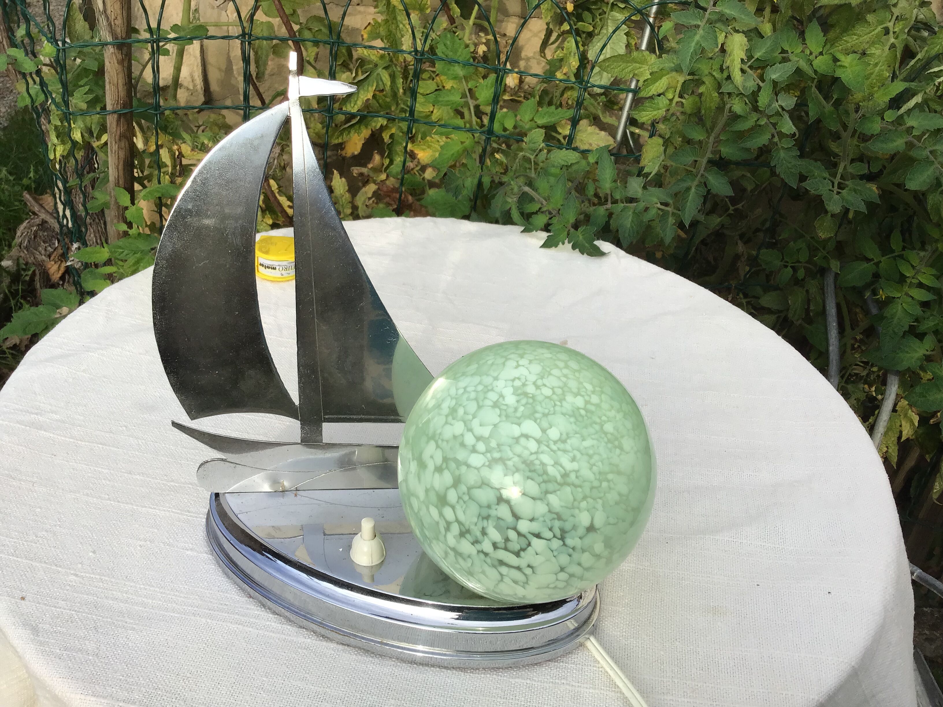 Table lamp sailboat ball clichy