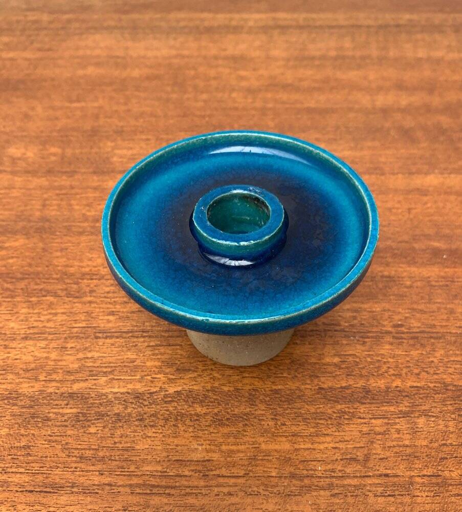 Danish ceramic candlestick from the mid-century by Herman A. Kähler for Hak, 1960s.