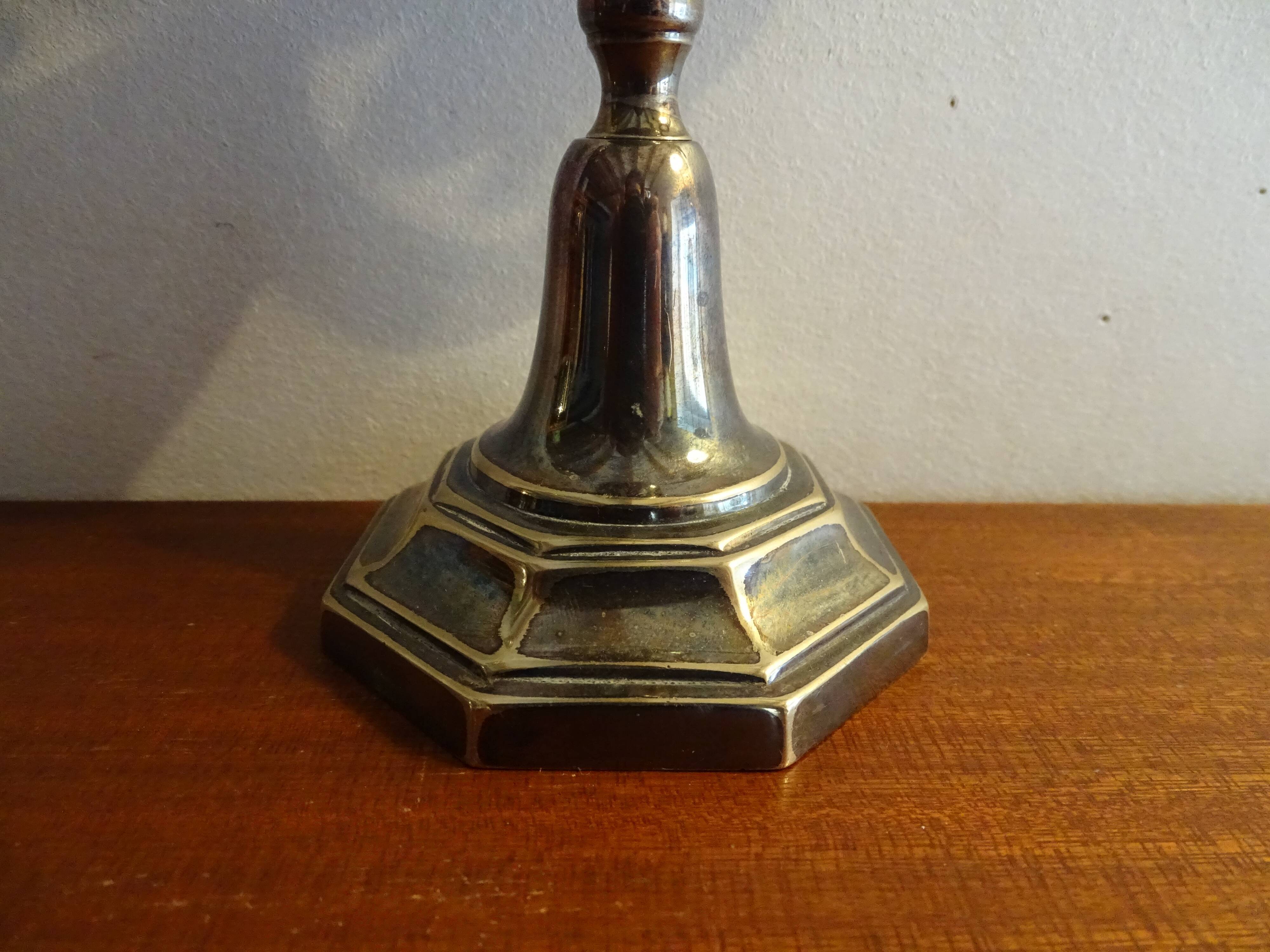 Candle holder 3 lights silver metal EPNS old