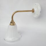 Brass and tulip wall lamp